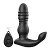 Erospace - Men’s Play B4. Nowoczesny czarny silikonowy masażer prostaty z funkcją ruchu góra-dół i stymulacją krocza! Na pilota