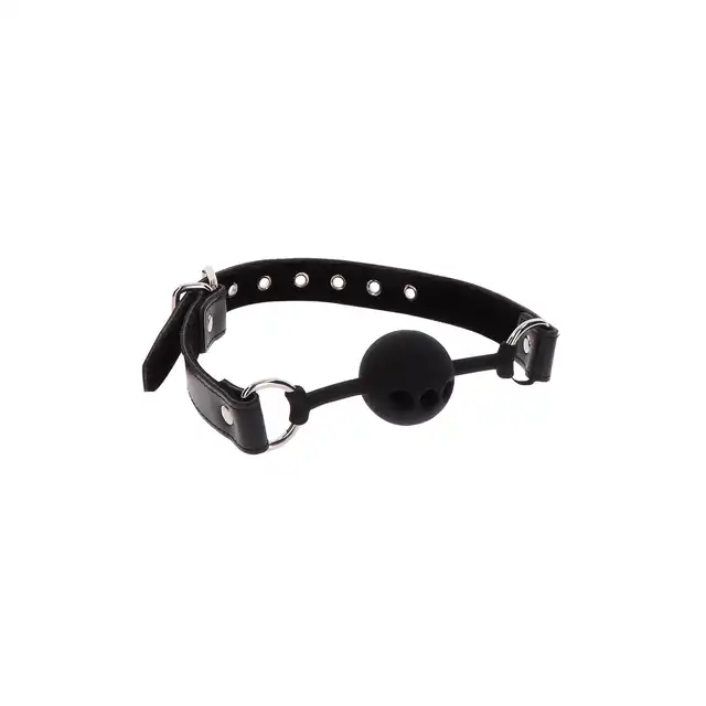 Taboom - Luxury Bondage Silicone Ball Gag - Luksusowy knebel z welurowym wykończeniem, silikonowa kulka z 3 dziurkami do oddychania. Produkt premium!