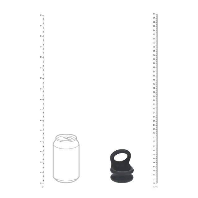 Levelz - Wide Double O Silicone Cock Ring L. Czarny silikonowy ring na jądra i penisa o ergonomicznej konstrukcji