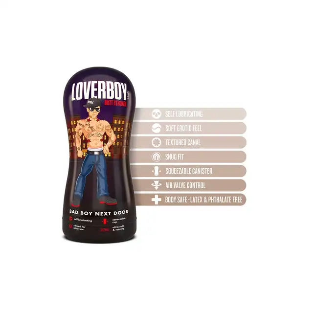 Blush Coverboy - Bad Boy Next Door Butt Stroker - kompaktowy masturbator niegrzeczny chłopak z funkcją samonawilżania i regulacją podciśnienia.
