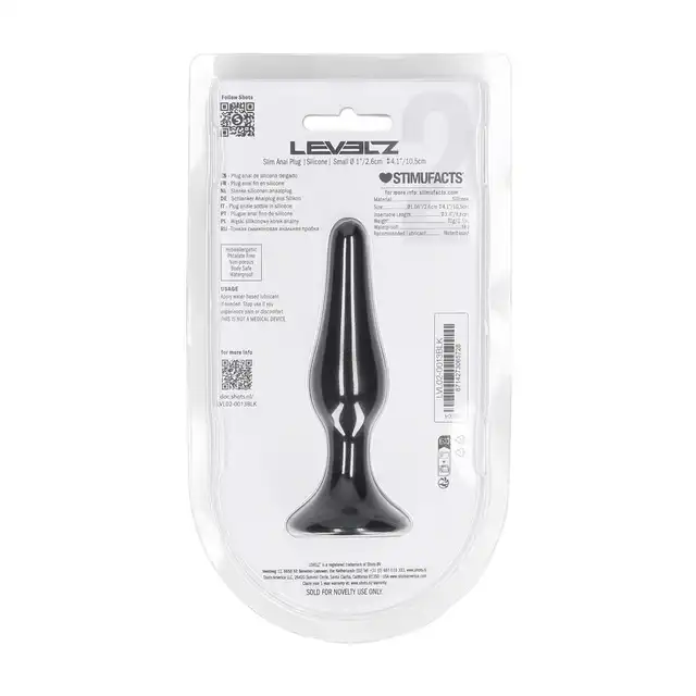 Levelz -  Slim Silicone Anal Plug S. Ergonomiczny podłużny silikonowy korek analny w rozmiarze S