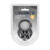 Levelz -  Liquid Silicone Triple Weighted Ball Cock Ring. Silikonowy ring na penisa w kolorze czarnym z 3 obciążnikami 