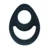 Levelz -  Double Ergo Silicone Cock Ring. Podwójny czarny silikonowy ring na penisa i jądra 
