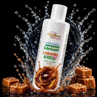 My Love - Aroma Series Intim&amp;Massage 2in1 Caramel 300ml - Żel 2 w 1 do intymnych doznań oraz sensualnego masażu ciała o zapachu słodkiego karmelu.