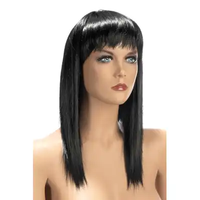 World Wigs - Allison ciemno brązowa peruka. Długie proste włosy z grzywką. 