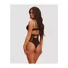 Obsessive - Deina More Teddy L/XL - Klasyczne, koronkowe body z pięknie wyeksponowanymi plecami.