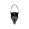 Obsessive - Rolleya Crotchless Teddy L/XL - Body z otwartymi, usztywnianymi miseczkami i otwartym krokiem z pięknym wykończeniem imitującym skórę.