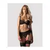 Obsessive - Deina More 3 Pcs Set L/XL - Zestaw 3-częściowy łączący koronkę z półtransparentną siateczką. Klasyczne wydanie w nowej odsłonie.
