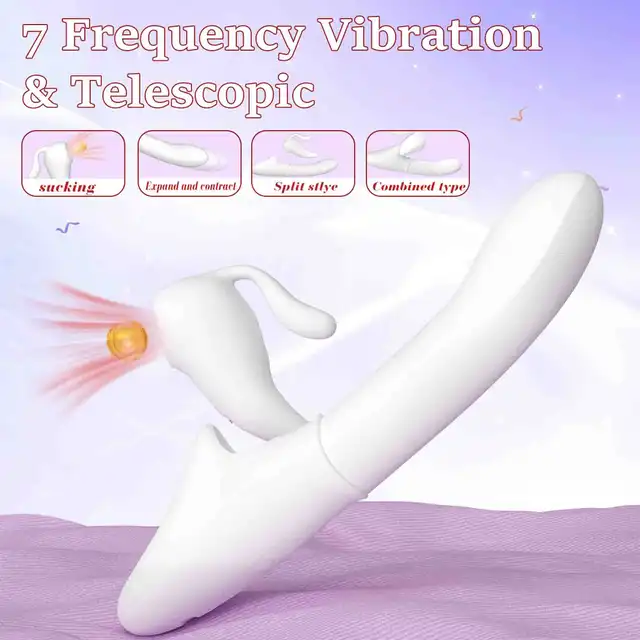 BSeries Ghost Touch – Thrusting Rabbit Vibrator with Suction &amp; Remote Control - Innowacyjny wibrator króliczek z ruchem posuwistym z wyjmowanym króliczkiem z funkcją ssania.