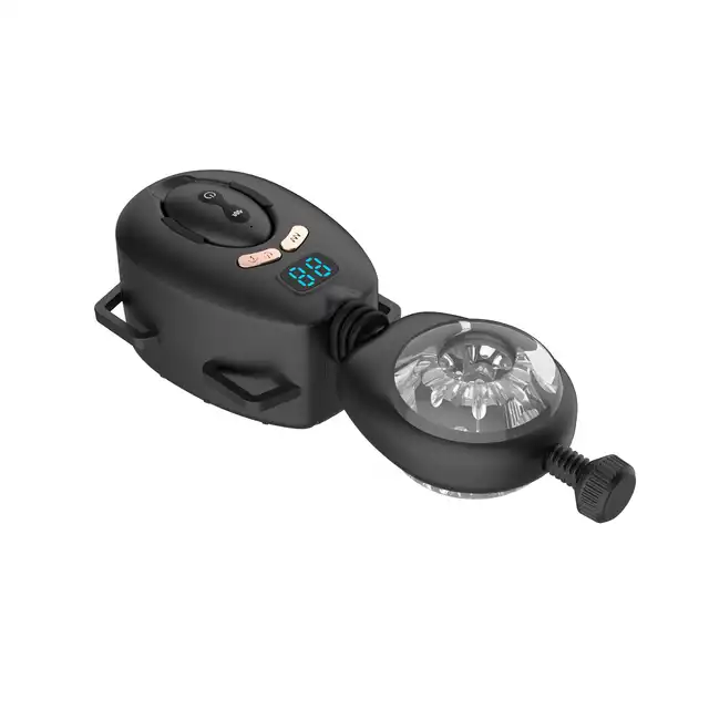 BSeries Swing Wagger - Zaawansowany masturbator do zabawy hands-free z ruchem posuwistym i wibracjami. Regulowane paski do zakładania na biodra. 