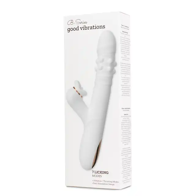 BSeries Dual Motion Licking Vibe - Innowacyjny wibrator rotacyjny ze stymulacją łechtaczki w kształcie ust z ruchomym języczkiem.