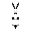 Obsessive – Night Bunny L/XL. Strój niegrzecznego króliczka z efektem wetlook. 