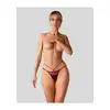 Obsessive - Parisel Mini Panties S/M - Figi podkreślające atuty. Głęboki burgund, transparentny mesh i paseczki, które efektownie podkreślają biodra.