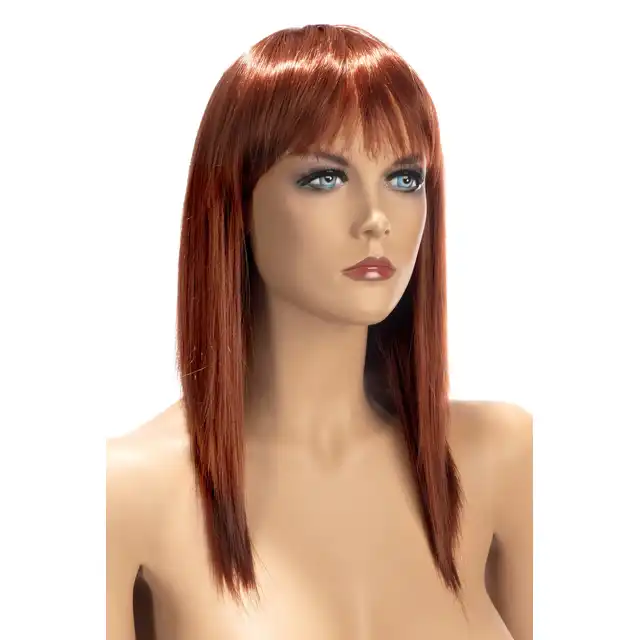 World Wigs - Allison ruda peruka. Długie proste włosy z grzywką. 