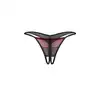 Obsessive - Parisel Crotchless Thong S/M - Zmysłowe stringi typu crotchless, które łączą głęboki bordowy kolor z kontrastującymi czarnymi detalami.