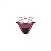 Obsessive - Parisel Mini Panties L/XL - Figi podkreślające atuty. Głęboki burgund, transparentny mesh i paseczki, które efektownie podkreślają biodra.