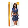 Softline - Navy Girl 110900 Blue S/M. Seksowny kostium żeglarki z krótkim topem, mini spódniczką i stringami w granatowym kolorze.