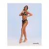 Obsessive - Carrola Crotchless Teddy L/XL - Seksowne otwarte body z uroczymi falbankami. Niesamowicie podkreśla figurę!
