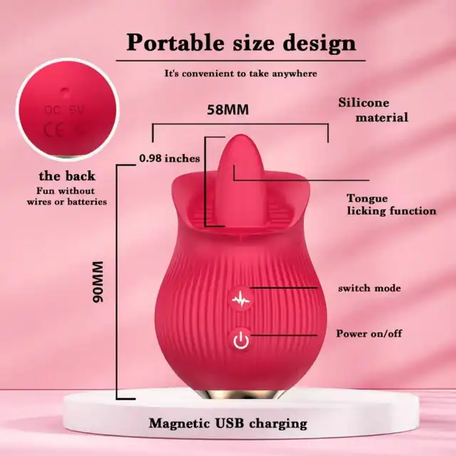 B-Series -  Licking &amp; Vibration Pleasure Toy. Niesamowity wibrator do łechtaczki z ruchomym językiem, lizaniem i wibracjami