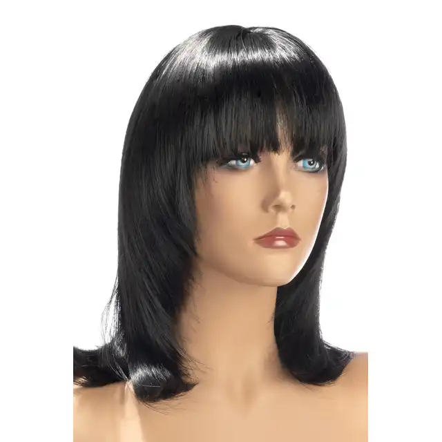World Wigs - Salome ciemno brązowa peruka. Średniej długości proste włosy z grzywką.
