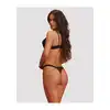 Obsessive - Deina More 2-Pcs Crotchless Set L/XL - Klasyczny komplet z delikatną koronką i otwartym krojem w lekkim, zmysłowym wydaniu.
