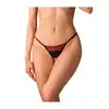 Obsessive - Parisel Crotchless Thong S/M - Zmysłowe stringi typu crotchless, które łączą głęboki bordowy kolor z kontrastującymi czarnymi detalami.