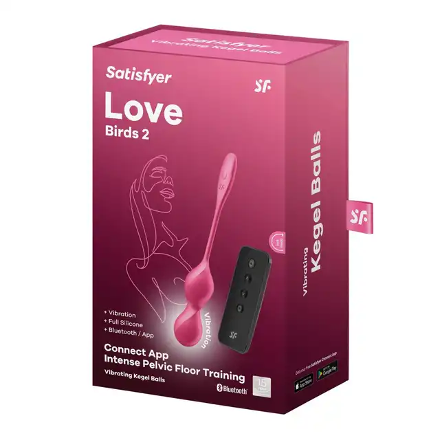 Satisfyer - Love Birds 2 Pink - Wibrujące kulki gejszy z aplikacją i pilotem - dwa silniki, 12 programów wibracji oraz sterowanie aplikacją lub pilotem – trening mięśni dna miednicy w nowoczesnym wydaniu.