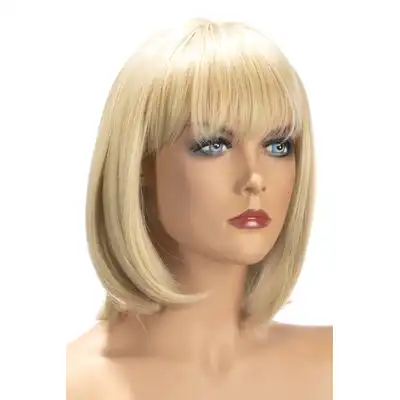 World Wigs - Camila blond peruka. Średniej długości proste włosy z grzywką.