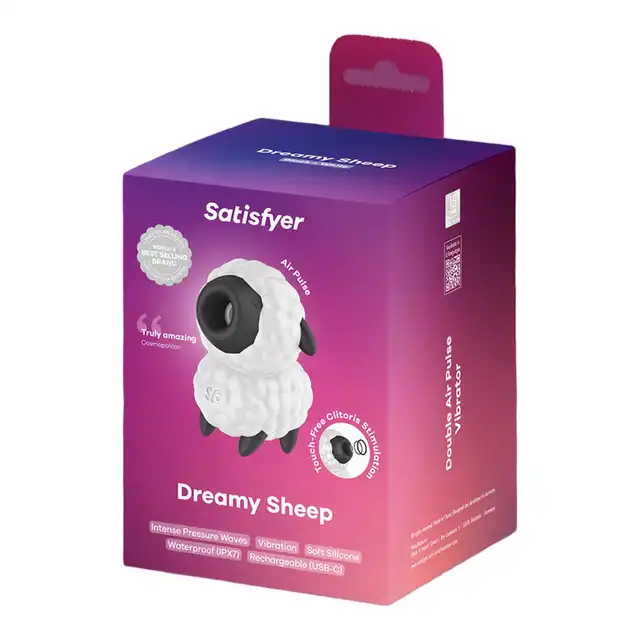 Satisfyer - Dreamy Sheep - Urocza owieczka z dwoma niezależnymi silnikiami, 11 poziomów fal ciśnienia i 13 programów wibracji dla szerokiego wyboru stymulacji.