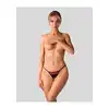 Obsessive - Parisel Crotchless Thong S/M - Zmysłowe stringi typu crotchless, które łączą głęboki bordowy kolor z kontrastującymi czarnymi detalami.