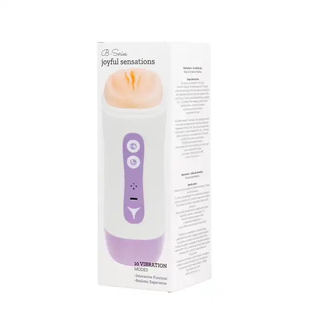 BSeries - Velvet Rhythm Masturbator - Interaktywny masturbator wibrujący 2w1 z funkcją głosową. 2 realistyczne wejścia inspirowane pochwą i ustami.