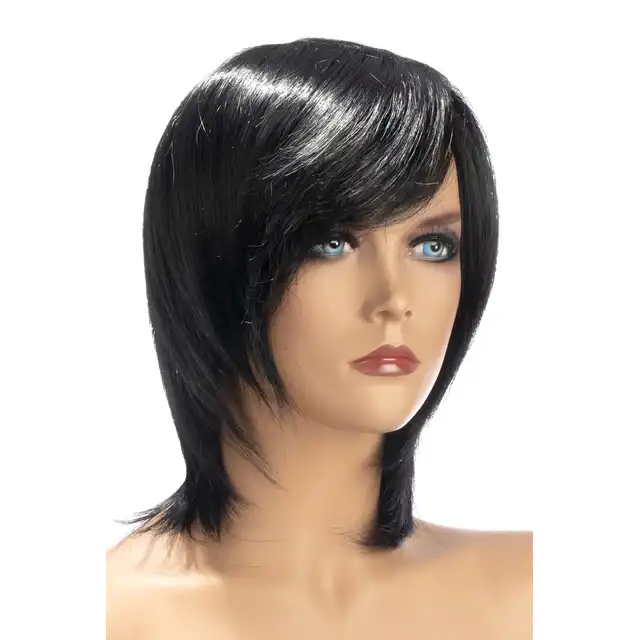 World Wigs - Berangere ciemno brązowa peruka. Średniej długości proste włosy z grzywką.