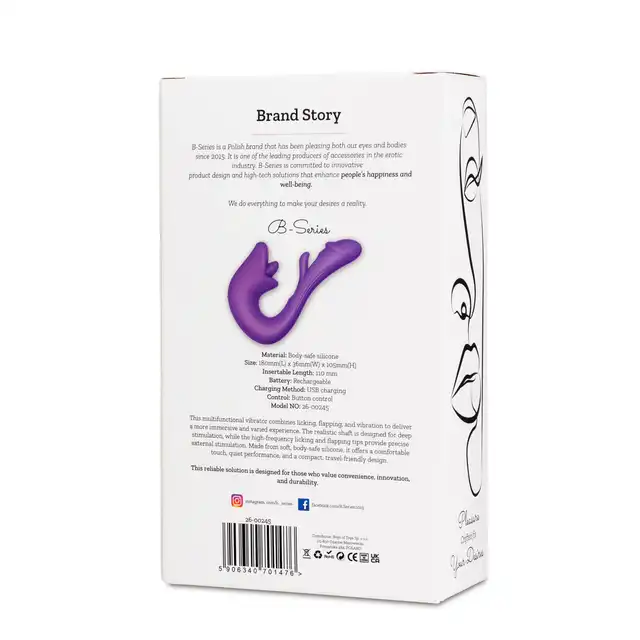 BSeries Tongue Flap Dual Vibe – Zaawansowany wibrator do punktu G i łechtaczki z zaciskającymi ustami.