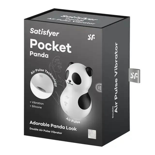 Satisfyer - Pocket Panda USB. Uroczy stymulator łechtaczki incognito w kształcie pandy. Technologia air pulse i wibracje 