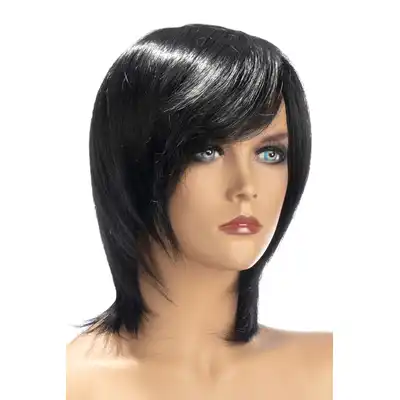World Wigs - Berangere ciemno brązowa peruka. Średniej długości proste włosy z grzywką.