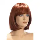 World Wigs - Camila ruda peruka. Średniej długości proste włosy z grzywką.