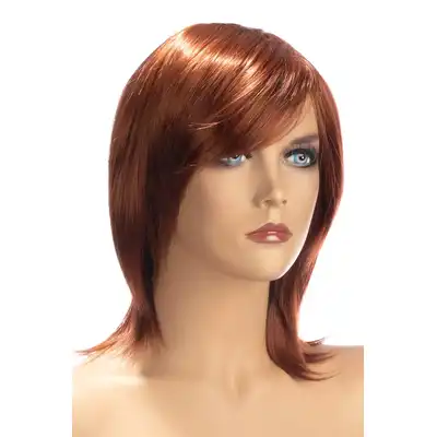 World Wigs - Zoe ruda peruka. Średniej długości proste włosy z grzywką.