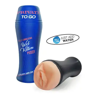 Private - To Go Wet Kitten. Realistyczny masturbator w kształcie pochwy wyposażony w technologię samonawilżania. 