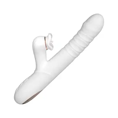BSeries Dual Motion Licking Vibe - Innowacyjny wibrator rotacyjny ze stymulacją łechtaczki w kształcie ust z ruchomym języczkiem.