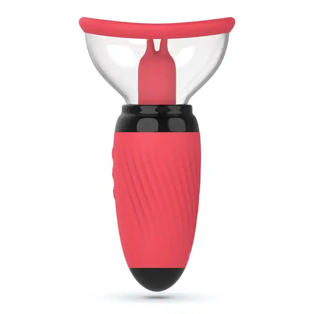 Crushious - Scarlet Vulva Vibrating Tongue &amp; Suction Stimulator - Wibrujący języczek i regulowane ssanie połączone w jednym intensywnym stymulatorze.
