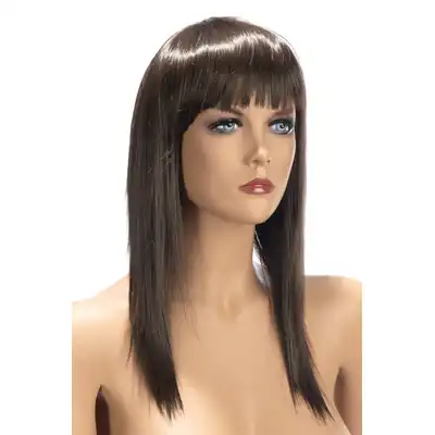 World Wigs - Allison kasztanowa peruka. Długie proste włosy z grzywką. 