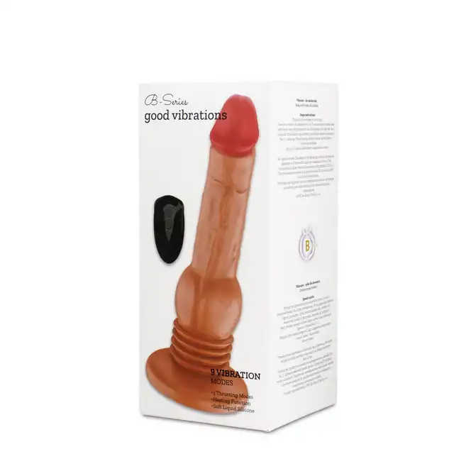 BSeries Heat Motion Remote - Wibrator na przyssawce z ruchem posuwistym, funkcją grzania i wibracjami. Sterowany pilotem.