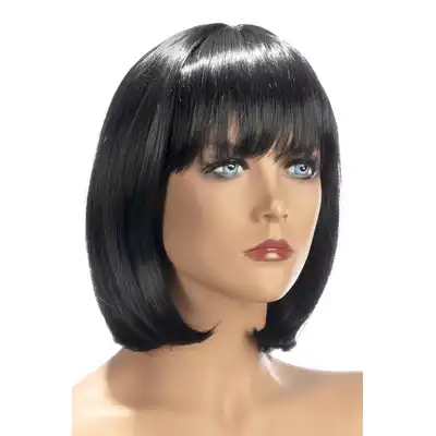 World Wigs - Camila ciemno brązowa peruka. Średniej długości proste włosy z grzywką.