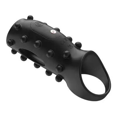 B-Series - Flex Pulse Sleeve. Wibrująca vzarna silikonowa nakładka na penisa z 10 programami wibracji, wypustkami stymulującymi i ładowaniem USB