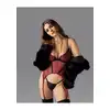 Obsessive - Parisel Corset L/XL - Wyjątkowy czarno-bordowy gorset o dopasowanym fasonie. Model z fiszbinami.