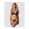 Obsessive - Deina More 2-Pcs Crotchless Set L/XL - Klasyczny komplet z delikatną koronką i otwartym krojem w lekkim, zmysłowym wydaniu.
