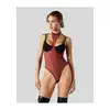 Obsessive - Parisel Teddy L/XL - Czarno-bordowe body z chokerem i odkrytymi pośladkami. Niepowtarzalny i nowoczesny model. 