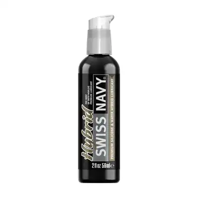 Swiss Navy - Premium Silicone and Water Hybrid Lubricant 59 ml - Hybrydowy lubrykant wodno-silikonowy. Połączenie lekkości formuły wodnej z trwałością silikonu dla jedwabistego, długotrwałego poślizgu.