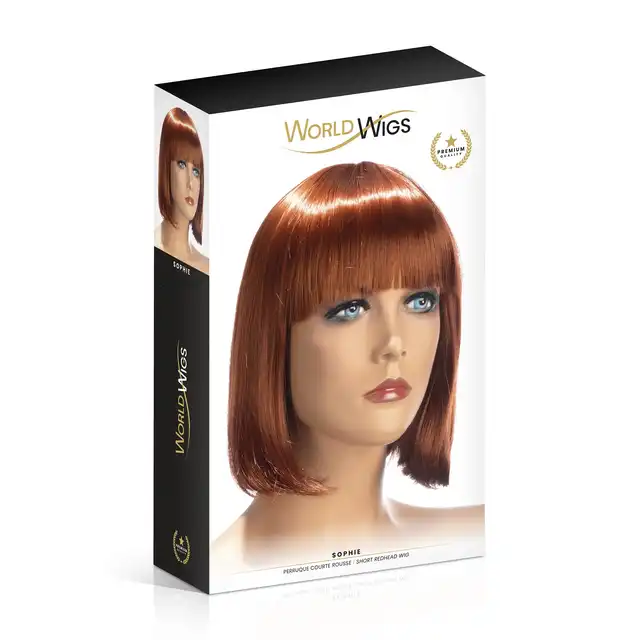 World Wigs - Sophie ruda peruka. Krótkiej długości proste włosy z grzywką.