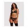 Obsessive - Deina More 3 Pcs Set L/XL - Zestaw 3-częściowy łączący koronkę z półtransparentną siateczką. Klasyczne wydanie w nowej odsłonie.